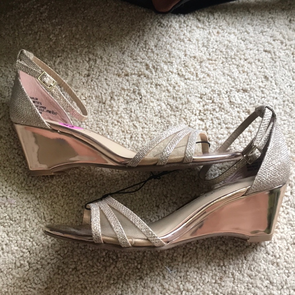 Gold wedge heels size 5.5